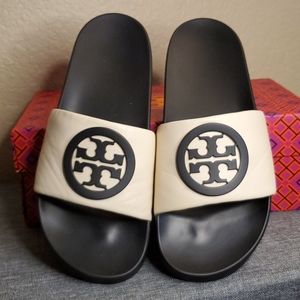 Tory Burch Lina Slide Cream/Black - 8